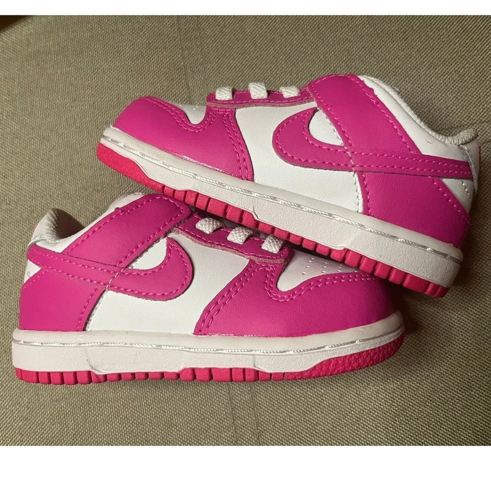 Nike Dunk Low Toddler Active Pink White FB9107-102 Size 6C Sneaker Kids Shoes